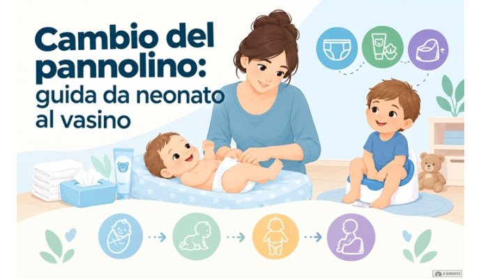 Cambio del pannolino: guida da neonato al vasino