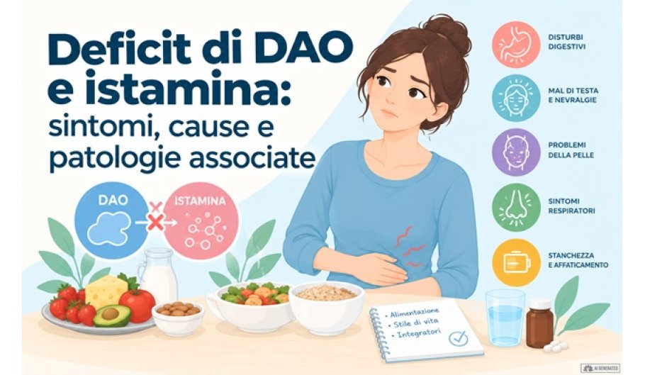 Deficit di DAO e istamina: sintomi, disturbi associati e cosa dice la scienza Deficit di DAO e istamina: sintomi, disturbi associati e cosa dice la scienza