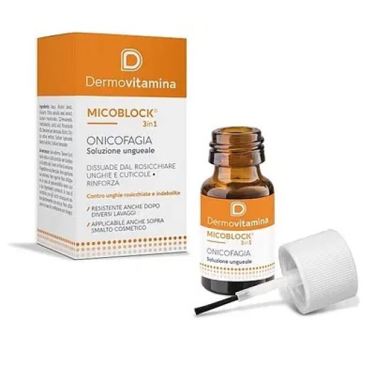 Dermovitamina Micoblock 3 in 1 Onicofagia - Smalto dissuasore per unghie deboli e fragili - 7 ml
