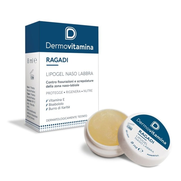 Dermovitamina Ragadi Naso e labbra Lipogel - Vasetto per naso e labbra screpolati - 8 ml Dermovitamina Ragadi Naso e labbra Lipogel - Vasetto per naso e labbra screpolati - 8 ml