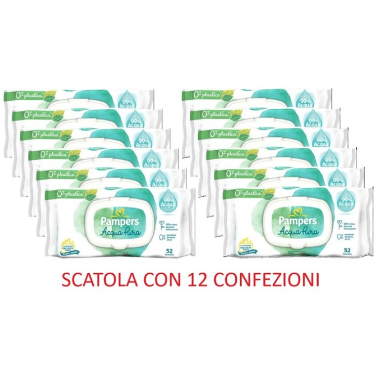 Salviettine Pampers Acqua Pura - 624 salviettine - 12 confezioni Salviettine Pampers Acqua Pura - 624 salviettine - 12 confezioni