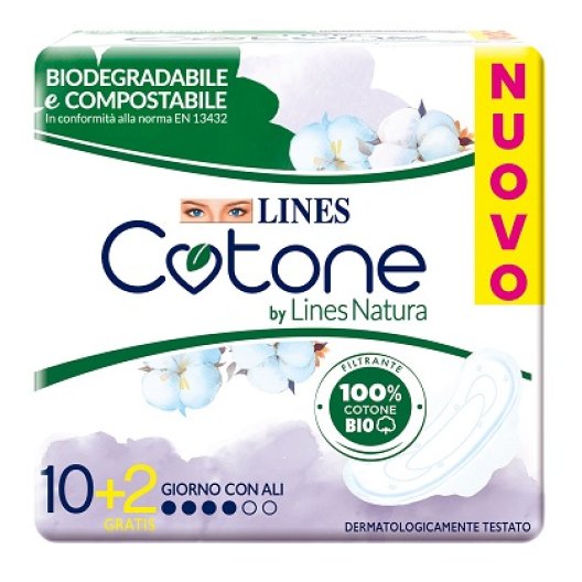 Lines Cotone BIO assorbenti giorno con ali - 12 assorbenti