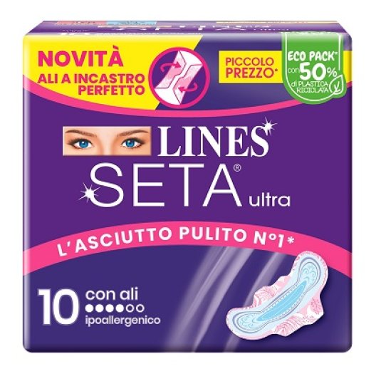 Lines Seta Ultra assorbenti giorno con ali - 10 assorbenti Lines Seta Ultra assorbenti giorno con ali - 10 assorbenti