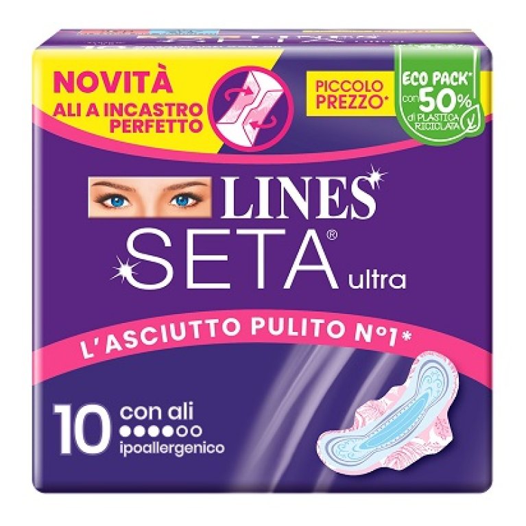 Lines Seta Ultra assorbenti giorno con ali - 10 assorbenti Lines Seta Ultra assorbenti giorno con ali - 10 assorbenti