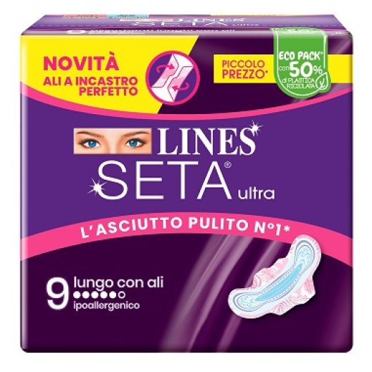 Lines Seta Ultra Assorbenti Lunghi con ali - Giorno - 9 assorbenti Lines Seta Ultra Assorbenti Lunghi con ali - Giorno - 9 assorbenti