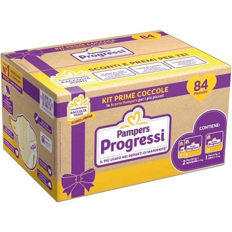 Pampers progressi Trio Poe - Kit Prime Coccole taglia 1 e taglia 2 - 84 pannolini Pampers progressi Trio Poe - Kit Prime Coccole taglia 1 e taglia 2 - 84 pannolini