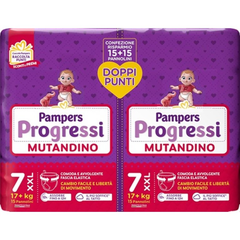 Pampers Progressi mutandino XXL - 30 pannolini taglia 7 - oltre 17 kg