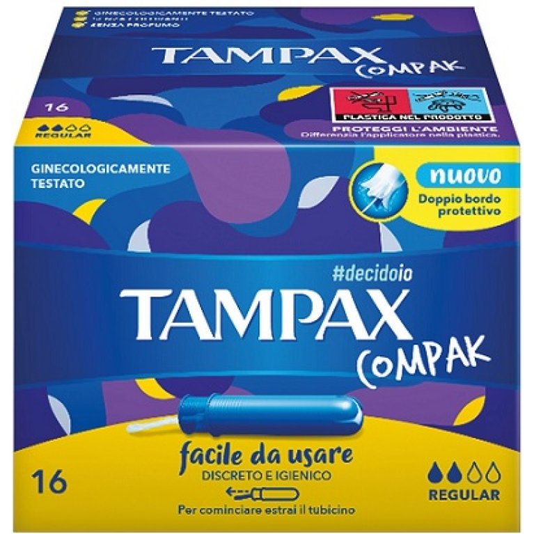 Tampax Compak Regular - assorbente interno per il flusso regolare - 16 assorbenti Tampax Compak Regular - assorbente interno per il flusso regolare - 16 assorbenti