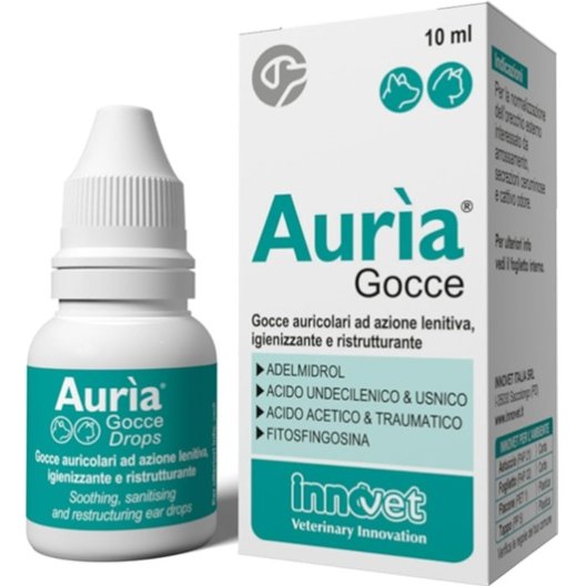 Auria Gocce Auricolari - 10 ml - per cani e gatti lenitive ed igienizzanti 