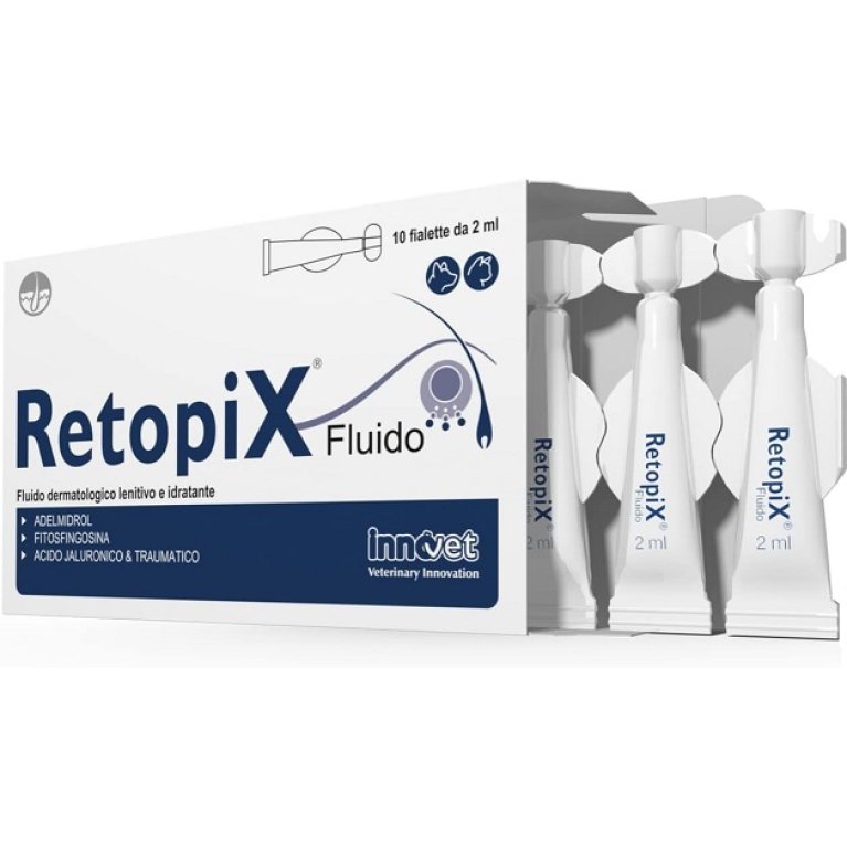 Retopix Fluido - 10 fialette da 2 ml - lenitivo idratante per cani e gatti 