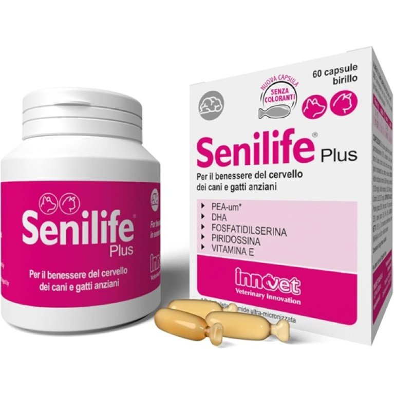 Senilife Plus - 60 capsule - supporto cognitivo cani e gatti anziani