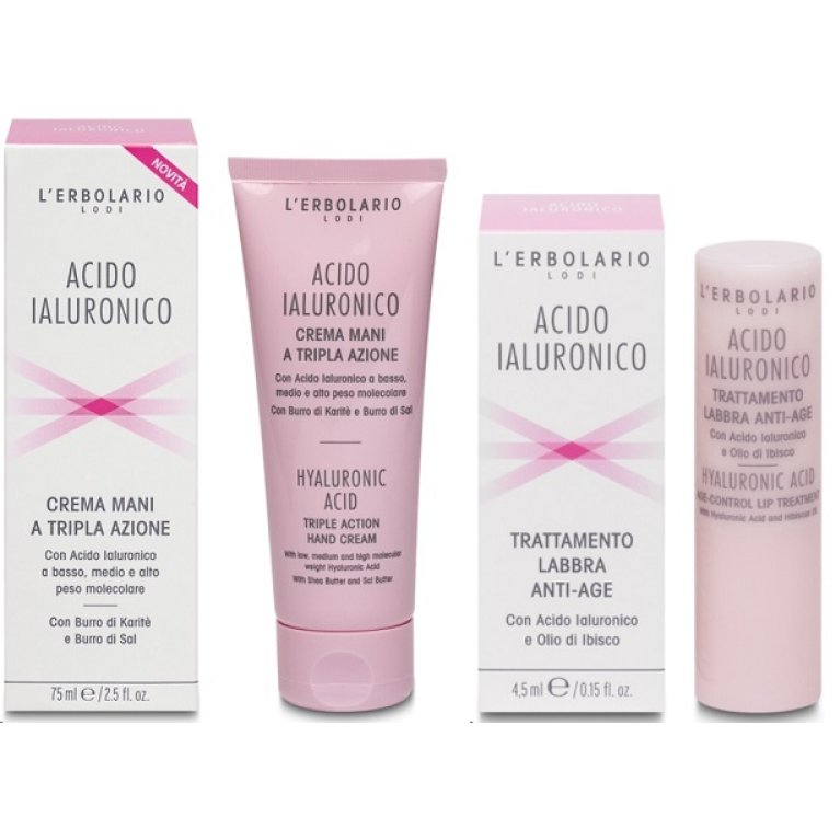 Acido Ialuronico set crema mani e stick labbra