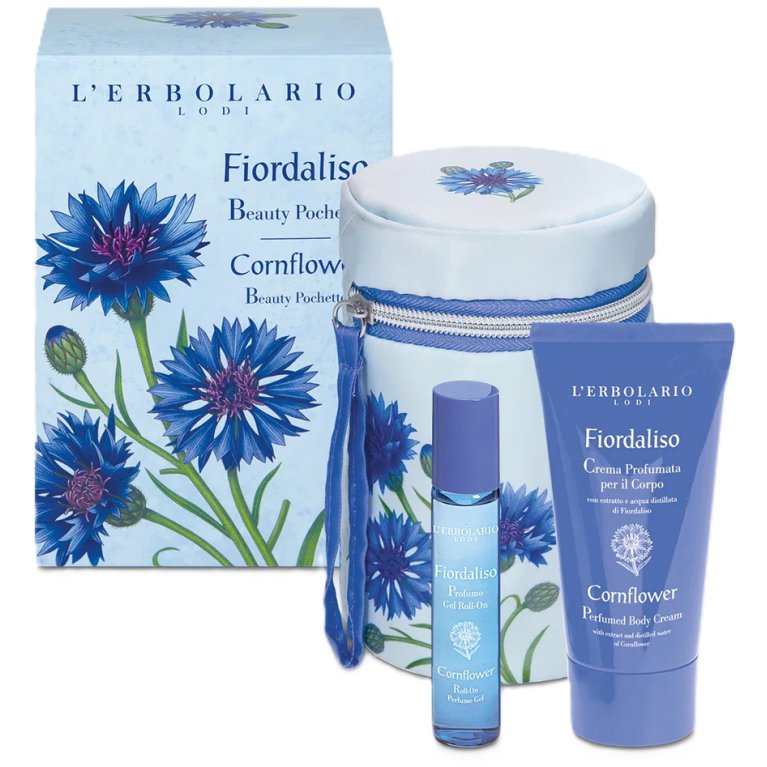 L'Erbolario Fiordaliso Beauty Pochette - Kit Viaggio Crema Corpo 75ml + Profumo Roll-On 15ml