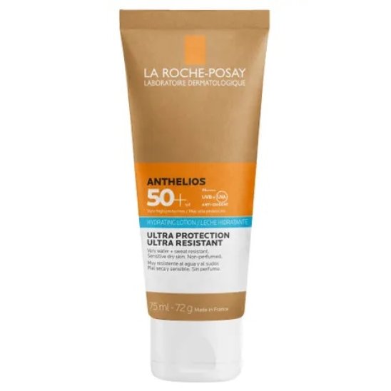 Anthelios protezione solare viso SPF 50+ latte idratante ultra-resistente all'acqua - 75 ml