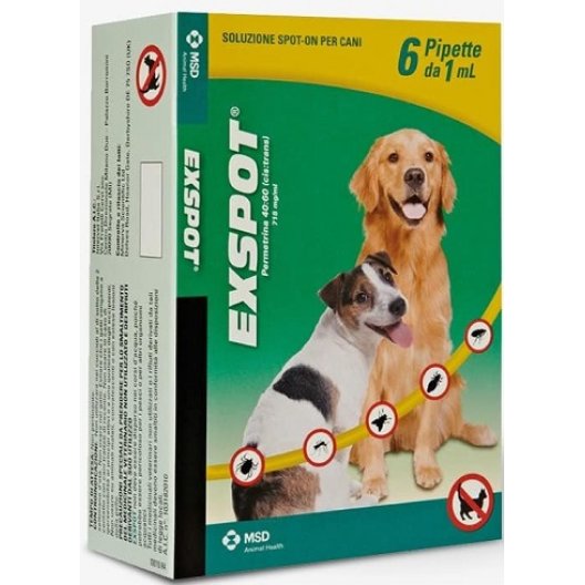 Exspot 6 pipette 1 ml - pipette antiparassitarie per cani 