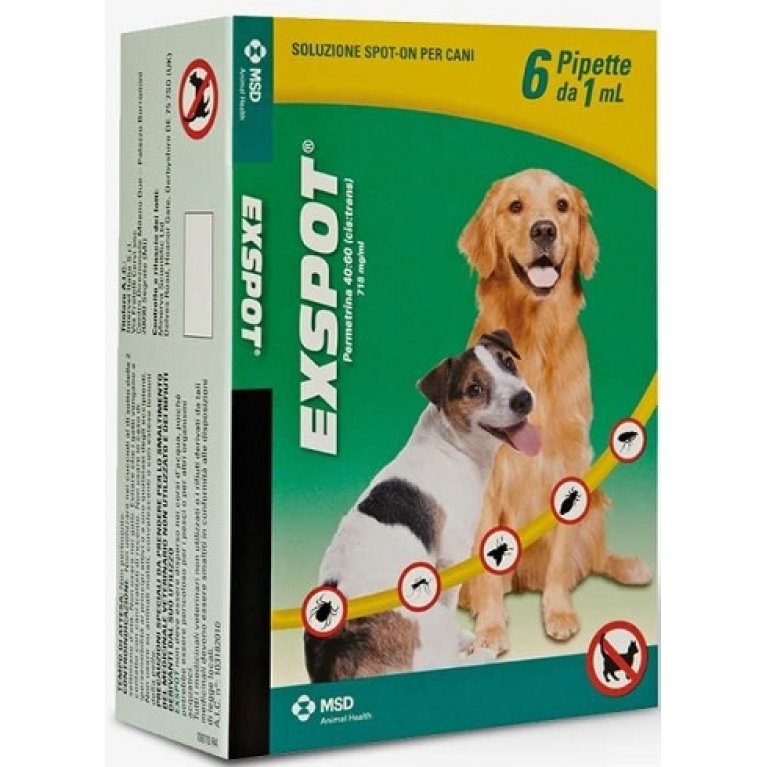 Exspot 6 pipette 1 ml - pipette antiparassitarie per cani Exspot 6 pipette 1 ml - pipette antiparassitarie per cani