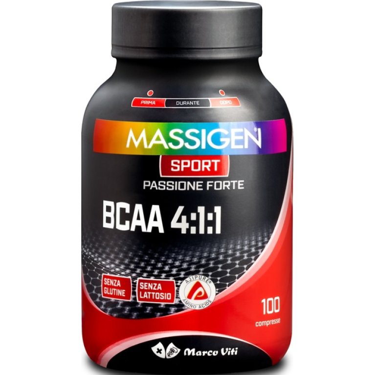 Aminoacidi Ramificati BCAA 4:1:1 Ajipure - Massigen Sport - 100 compresse Aminoacidi Ramificati BCAA 4:1:1 Ajipure - Massigen Sport - 100 compresse