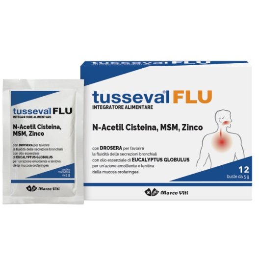 Tusseval Flu Marco Viti - Integratore Tosse e Muco - 12 bustine Tusseval Flu Marco Viti - Integratore Tosse e Muco - 12 bustine