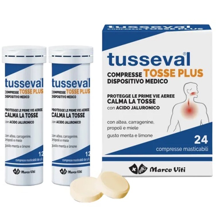Tusseval Tosse Plus - Compresse Menta Limone - Sollievo Tosse 24 pz