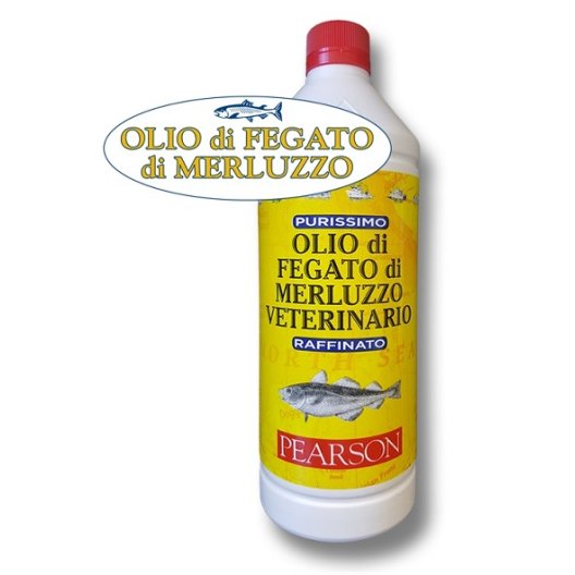Olio di Fegato di Merluzzo Veterinario Purissimo Pearson - 1 litro Olio di Fegato di Merluzzo Veterinario Purissimo Pearson - 1 litro