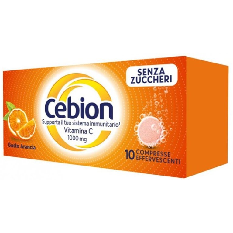 Cebion effervescente Arancia Senza Zucchero - integratore di Vitamina C - 10 compresse effervescenti
