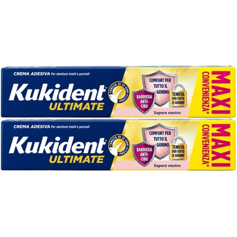 Kukident Ultimate Neutro Bipacco 2x57g | Crema Adesiva Dentiere