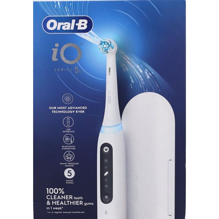 Oral B spazzolino elettrico iO 5 s + 1 testina - Bianco Oral B spazzolino elettrico iO 5 s + 1 testina - Bianco