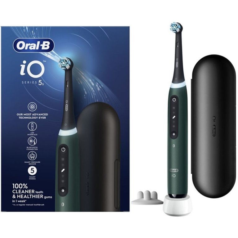Oral B spazzolino elettrico iO 5 s + 1 testina - Verde Oral B spazzolino elettrico iO 5 s + 1 testina - Verde