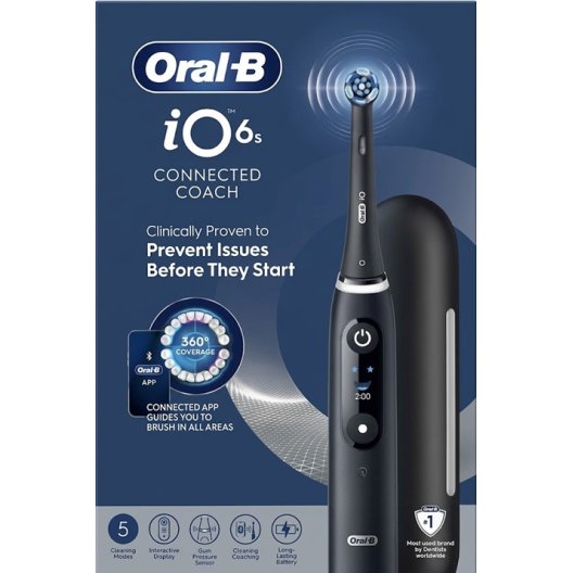 Oral B spazzolino elettrico iO 6 s + 2 testine - nero Oral B spazzolino elettrico iO 6 s + 2 testine - nero