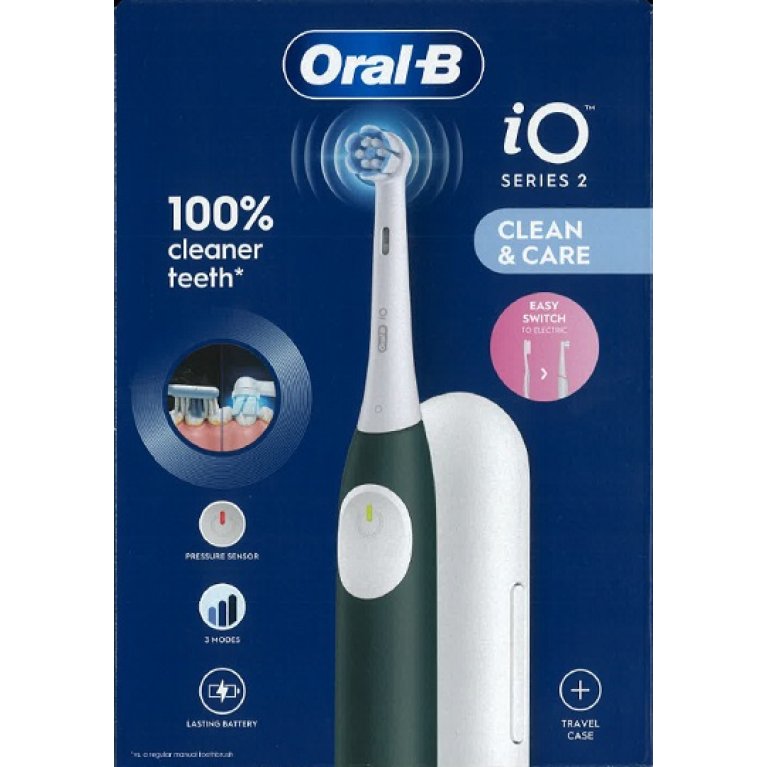 Oral B spazzolino elettrico iO 2 - Forest Green - con custodia da viaggio Oral B spazzolino elettrico iO 2 - Forest Green - con custodia da viaggio