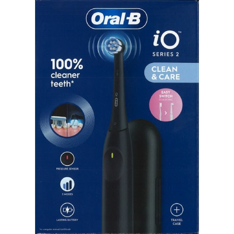 Oral B spazzolino elettrico iO 2 - Nero - con custodia da viaggio Oral B spazzolino elettrico iO 2 - Nero - con custodia da viaggio