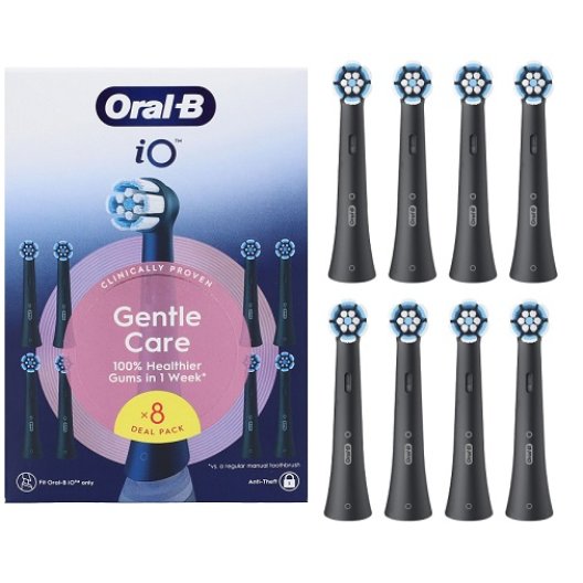 Oral B testine di ricambio iO Gentle Care - 8 testine nere Oral B testine di ricambio iO Gentle Care - 8 testine nere