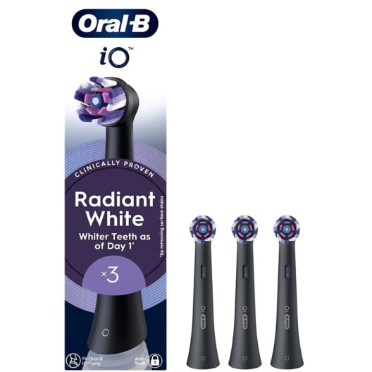 Oral B testine di ricambio iO Radiant White - 3 testine nere Oral B testine di ricambio iO Radiant White - 3 testine nere