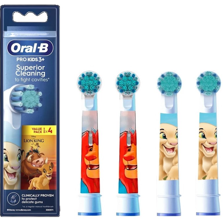 Oral B testine di ricambio per spazzolino Re Leone - 4 testine setole Morbide Oral B testine di ricambio per spazzolino Re Leone - 4 testine setole Morbide