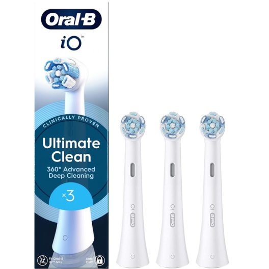 Oral B testine di ricambio iO Ultimate Clean - 3 testine bianche Oral B testine di ricambio iO Ultimate Clean - 3 testine bianche