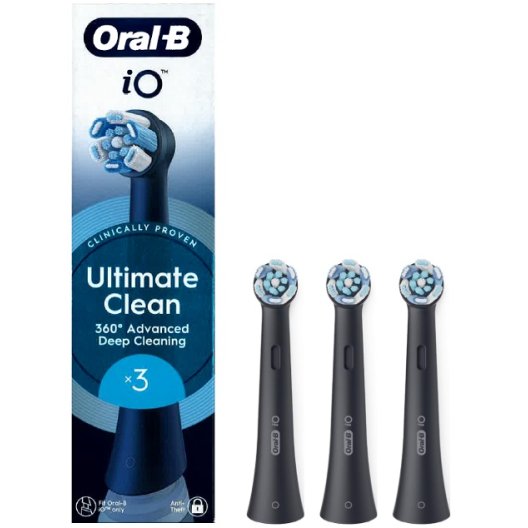 Oral B testine di ricambio iO Ultimate Clean - 3 testine nere Oral B testine di ricambio iO Ultimate Clean - 3 testine nere