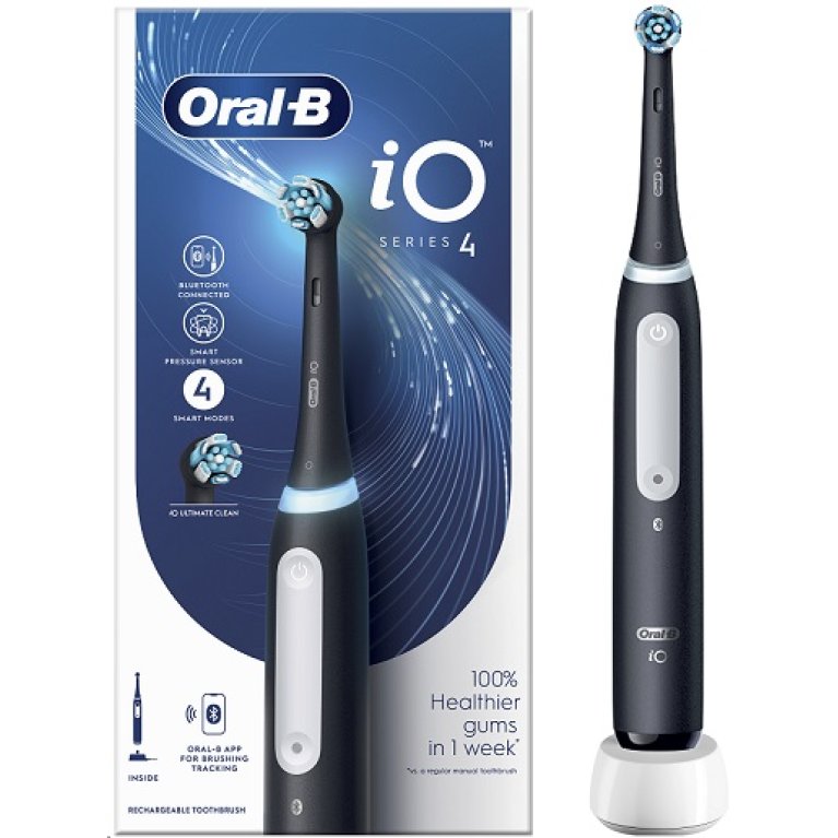 Oral B spazzolino elettrico iO 4 + 1 testina - nero Oral B spazzolino elettrico iO 4 + 1 testina - nero