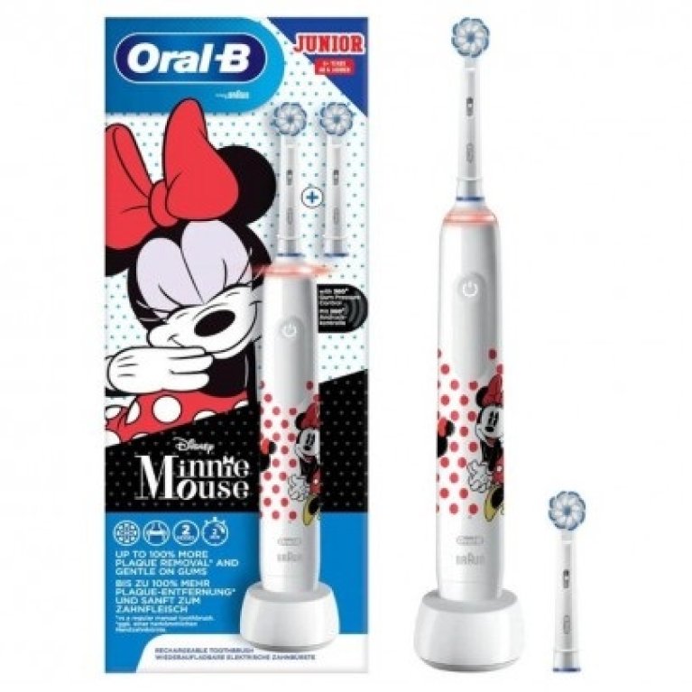 Oral B Pro 3 Junior spazzolino elettrico Minnie + 2 testine sensitive Oral B Pro 3 Junior spazzolino elettrico Minnie + 2 testine sensitive