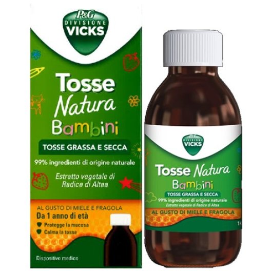 Vicks Tosse Natura Bambini sciroppo - tosse secca e grassa - 140 ml Vicks Tosse Natura Bambini sciroppo - tosse secca e grassa - 140 ml