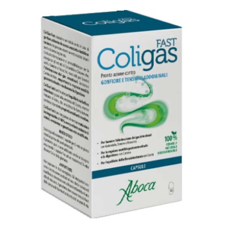 Coligas Fast per l'eliminazione dei gas intestinali - 50 capsule