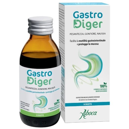 Gastrodiger Sciroppo - Pesantezza, Gonfiore e Nausea - 180 grammi Gastrodiger Sciroppo - Pesantezza, Gonfiore e Nausea - 180 grammi