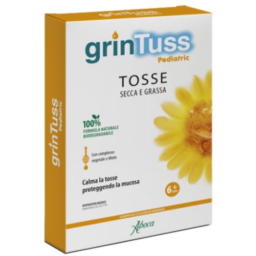 Grintuss Pediatrico sciroppo per tosse secca e grassa - 12 flaconcini