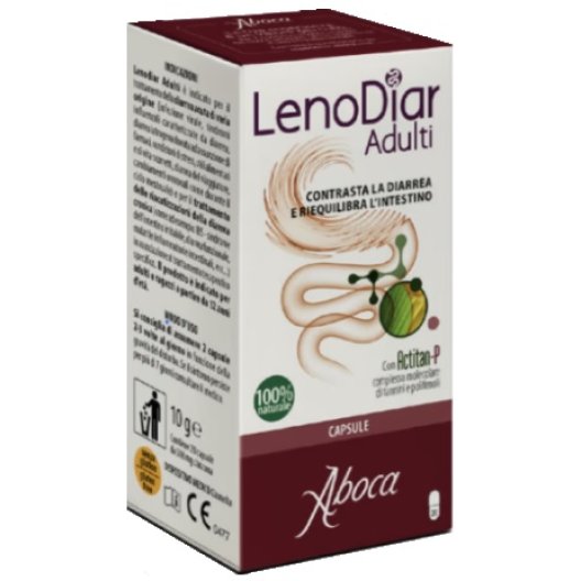 Lenodiar Adulti contrasta la diarrea e riequilibra l'intestino - 20 capsule Lenodiar Adulti contrasta la diarrea e riequilibra l'intestino - 20 capsule