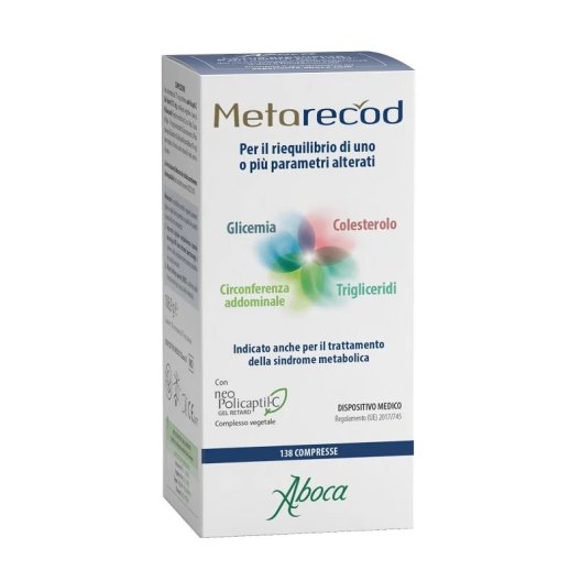 Metarecod Aboca 138 Compresse | Glicemia, Colesterolo e Trigliceridi Metarecod Aboca 138 Compresse | Glicemia, Colesterolo e Trigliceridi