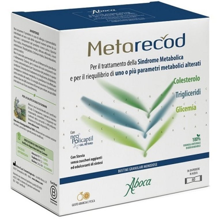 Metarecod - dispositivo medico per il trattamento della sindrome metabolica - 40 bustine