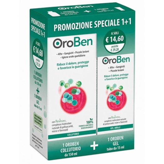 Oroben Collutorio + Gel 150 ml + 15 ml | Afte e Gengive Oroben Collutorio + Gel 150 ml + 15 ml | Afte e Gengive