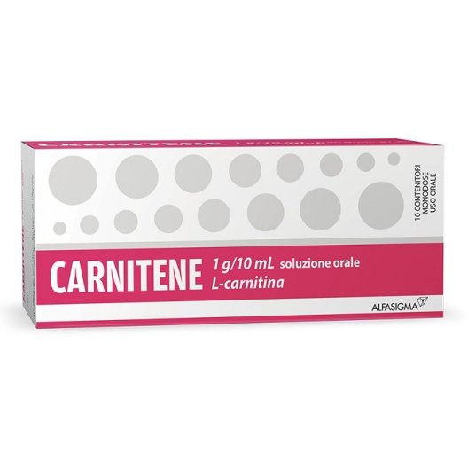 Carnitene flaconcini di L-Carnitina da 1 grammo - 10 flaconcini da 10 ml Carnitene flaconcini di L-Carnitina da 1 grammo - 10 flaconcini da 10 ml