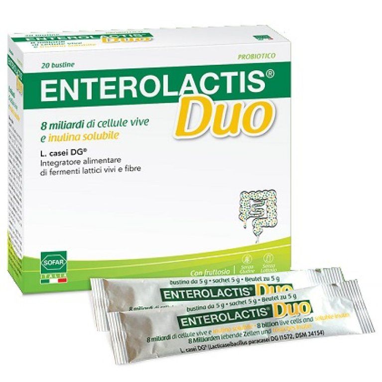 Enterolactis Duo integratore di fermenti lattici vivi e inulina - 20 buste Enterolactis Duo integratore di fermenti lattici vivi e inulina - 20 buste