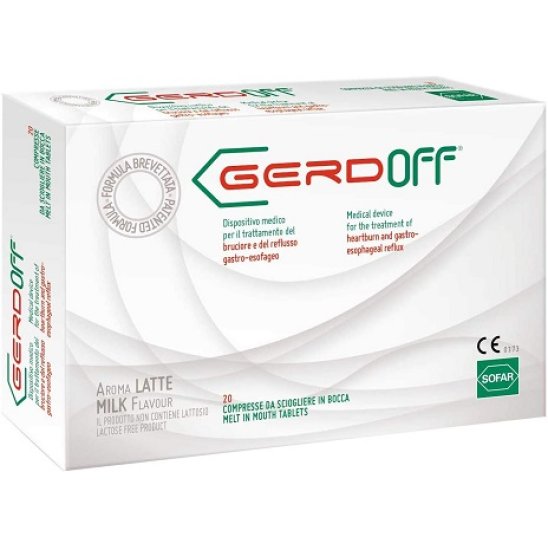 Gerdoff compresse Gusto Latte contro il reflusso gastro-esofageo ed il bruciore di stomaco - 20 compresse masticabili Gerdoff compresse Gusto Latte contro il reflusso gastro-esofageo ed il bruciore di stomaco - 20 compresse masticabili