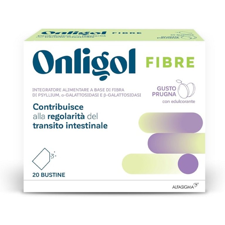 Onligol Fibre gusto Prugna - per la normale regolarità del transito intestinale - 20 bustine Onligol Fibre gusto Prugna - per la normale regolarità del transito intestinale - 20 bustine